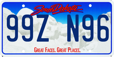 SD license plate 99ZN96
