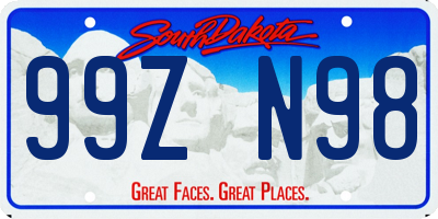 SD license plate 99ZN98