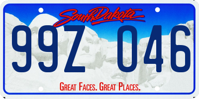 SD license plate 99ZO46