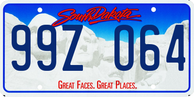 SD license plate 99ZO64