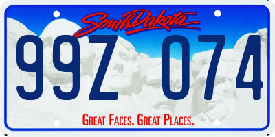 SD license plate 99ZO74