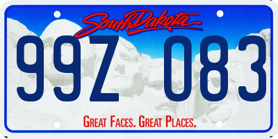 SD license plate 99ZO83