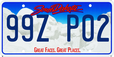 SD license plate 99ZP02
