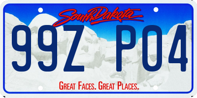 SD license plate 99ZP04