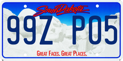 SD license plate 99ZP05