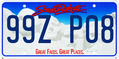 SD license plate 99ZP08