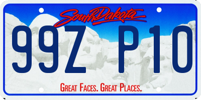 SD license plate 99ZP10