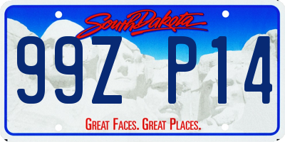 SD license plate 99ZP14