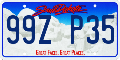 SD license plate 99ZP35