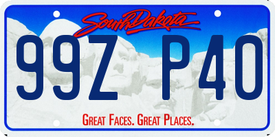 SD license plate 99ZP40