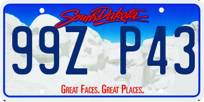 SD license plate 99ZP43