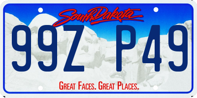 SD license plate 99ZP49
