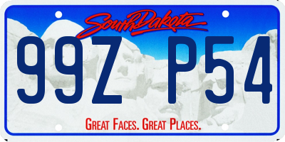 SD license plate 99ZP54