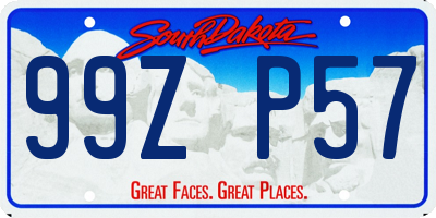 SD license plate 99ZP57