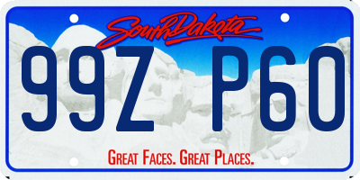 SD license plate 99ZP60