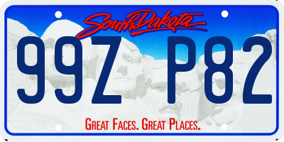 SD license plate 99ZP82