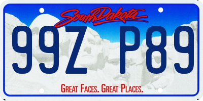 SD license plate 99ZP89