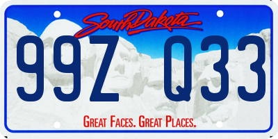 SD license plate 99ZQ33