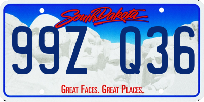 SD license plate 99ZQ36