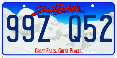 SD license plate 99ZQ52