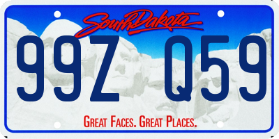 SD license plate 99ZQ59