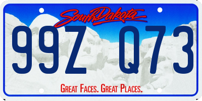 SD license plate 99ZQ73