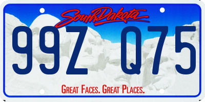 SD license plate 99ZQ75