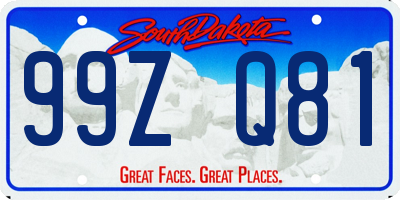 SD license plate 99ZQ81