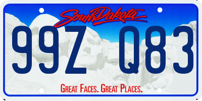 SD license plate 99ZQ83