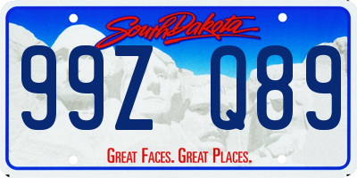 SD license plate 99ZQ89