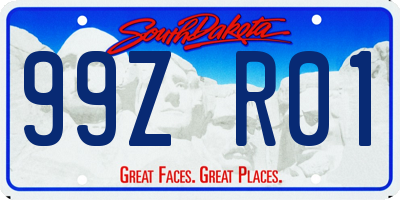 SD license plate 99ZR01