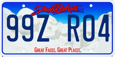 SD license plate 99ZR04