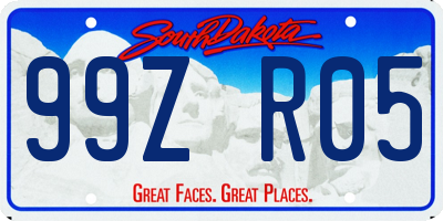 SD license plate 99ZR05