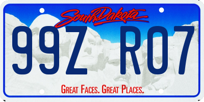 SD license plate 99ZR07