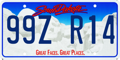 SD license plate 99ZR14