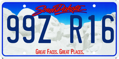 SD license plate 99ZR16