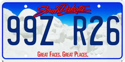 SD license plate 99ZR26