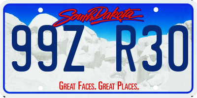 SD license plate 99ZR30