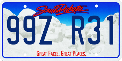 SD license plate 99ZR31