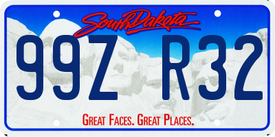 SD license plate 99ZR32