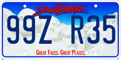 SD license plate 99ZR35