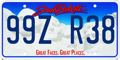SD license plate 99ZR38