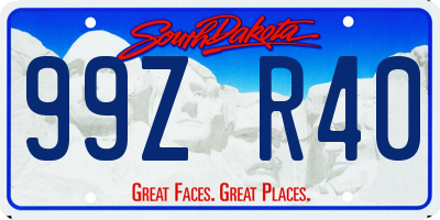 SD license plate 99ZR40
