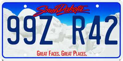 SD license plate 99ZR42