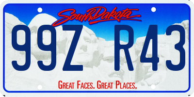 SD license plate 99ZR43