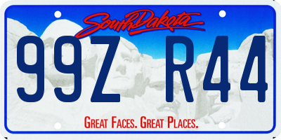 SD license plate 99ZR44