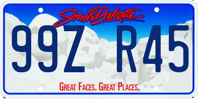 SD license plate 99ZR45