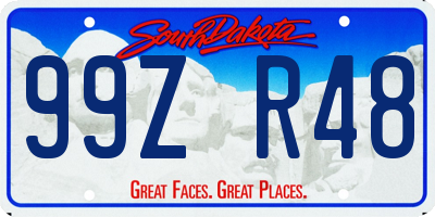 SD license plate 99ZR48