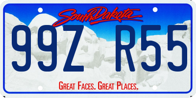 SD license plate 99ZR55
