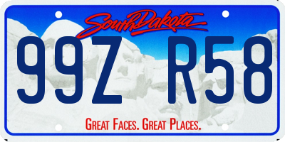 SD license plate 99ZR58